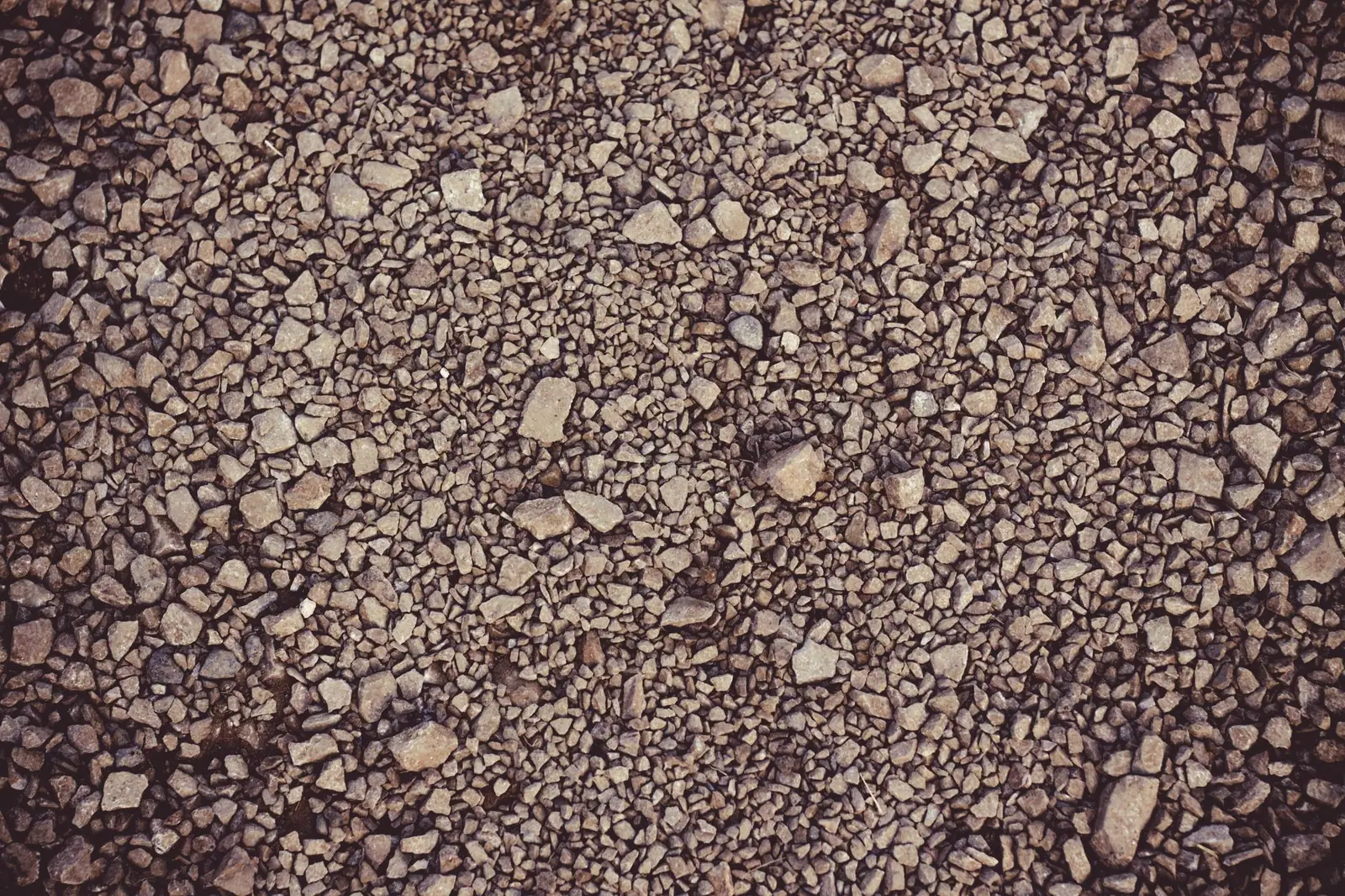 Close-up of mixed crushed gravel aggregate